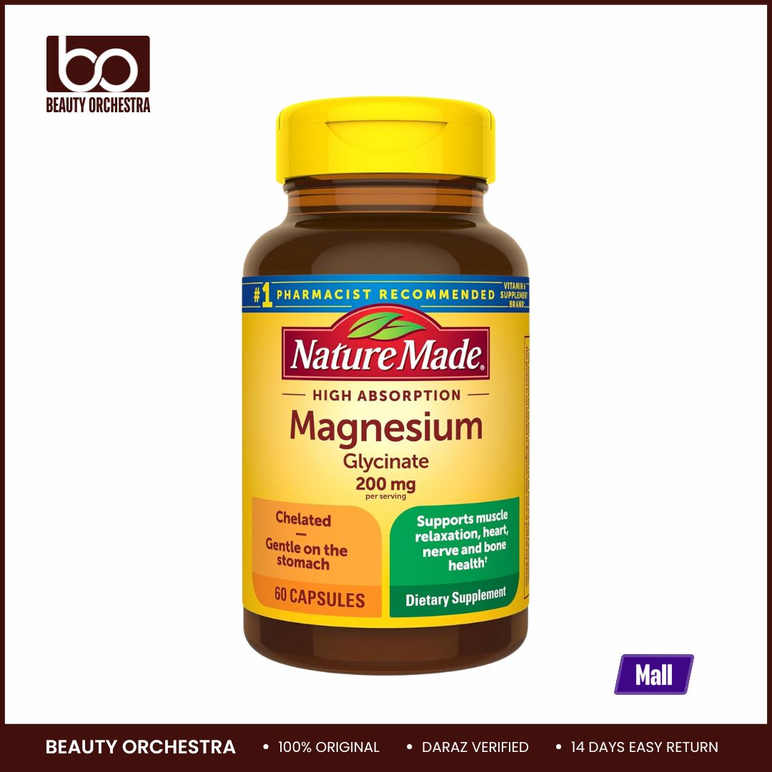 Picture of Nature Made Magnesium Glycinate 200 mg per Serving Magnesium Supplement for Muscle Heart Nerve and Bone Support 60 Capsules