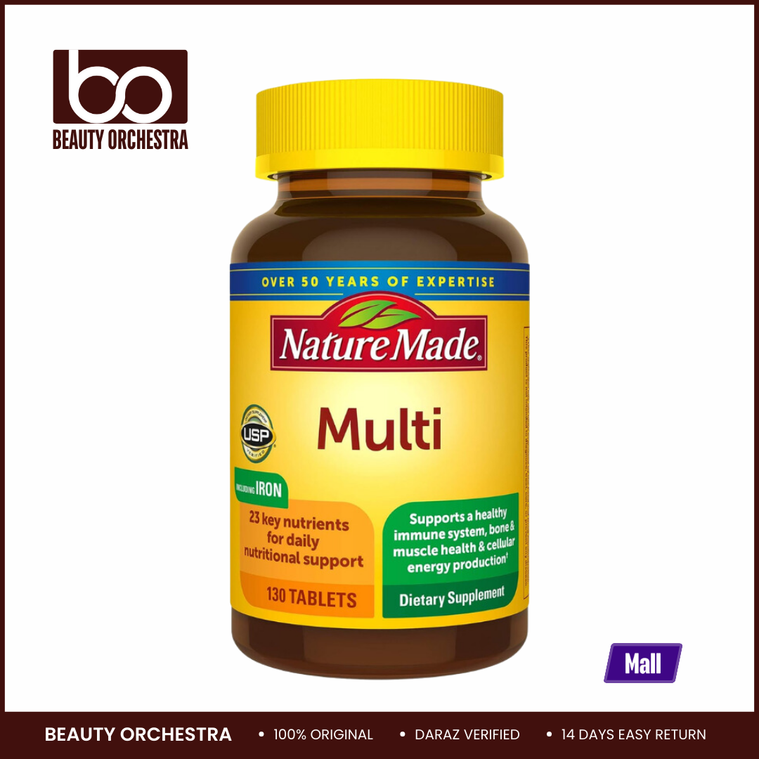 Picture of Nature Made Multi Multivitamin Tablets with Iron, Multivitamin for Women and Men for Daily Nutritional Support, 130 Tablets, 130 Day Supply