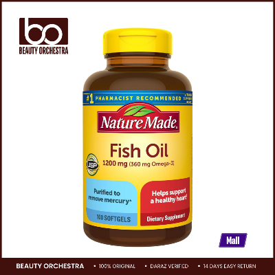 Picture of Nature Made Omega 3 Fish Oil 1200mg (Omega 3 Supplement with 100 Softgels, 50 Day Supply)