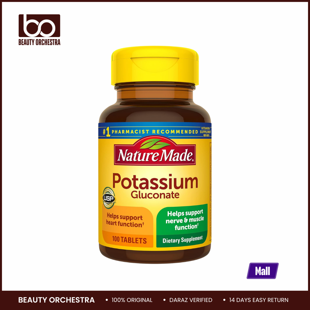 Picture of Nature Made Potassium Gluconate 550 mg Dietary Supplement for Heart Health Support 100 Tablets