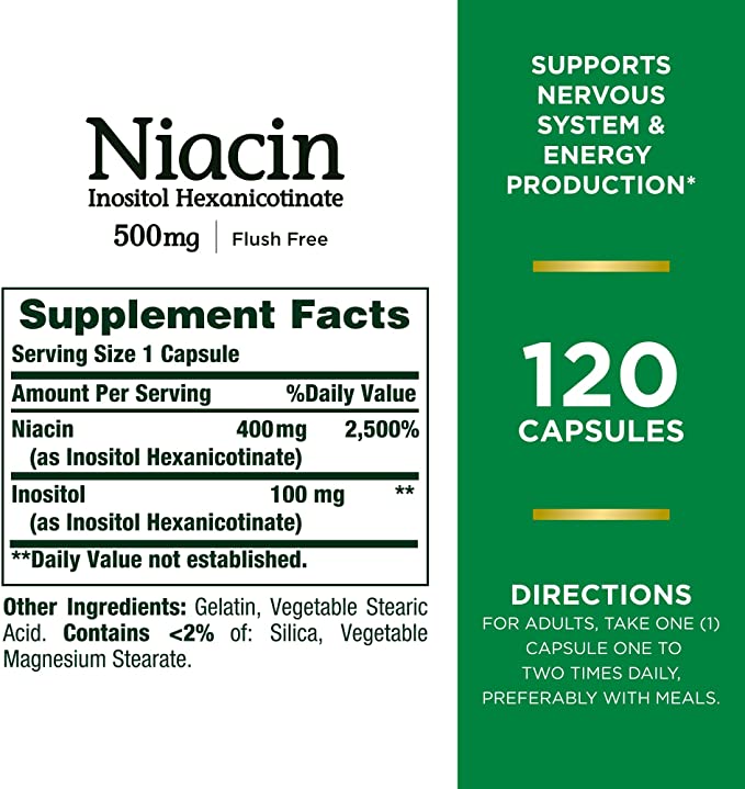 Picture of Nature’s Bounty Niacin 500mg - 120 Capsules