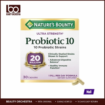 Picture of Nature’s Bounty Probiotic 10 Ultra Strength Daily Probiotic Supplement 30 Capsules