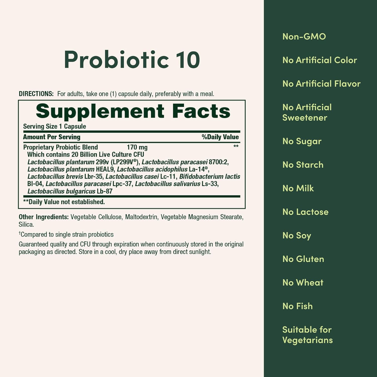 Picture of Nature’s Bounty Probiotic 10 Ultra Strength Daily Probiotic Supplement 30 Capsules