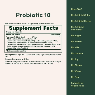 Picture of Nature’s Bounty Probiotic 10 Ultra Strength Daily Probiotic Supplement 30 Capsules