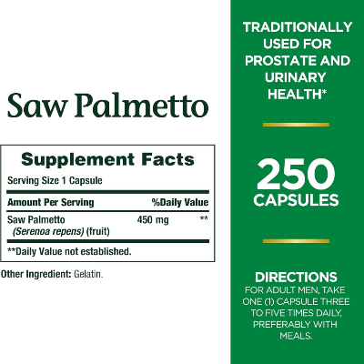 Picture of Nature’s Bounty Saw Palmetto 450mg - 250 Capsules