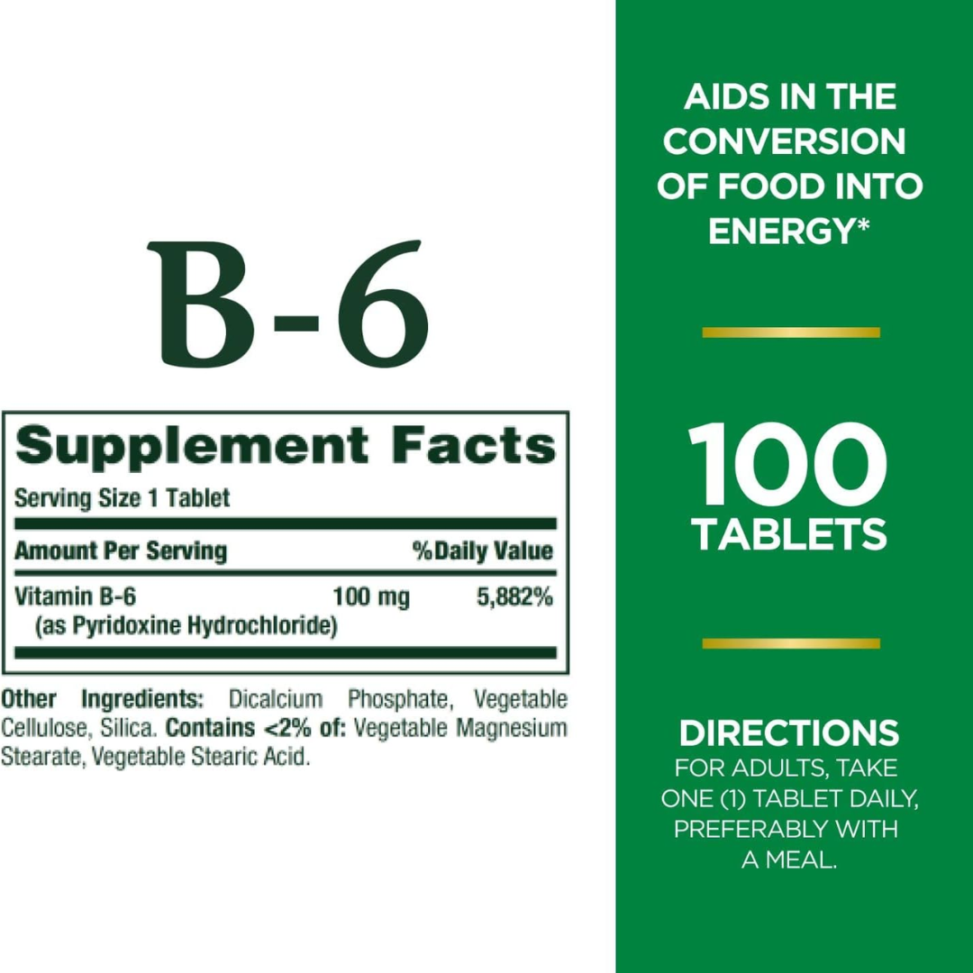 Picture of Nature’s Bounty Vitamin B6 100mg - 100 Tablets