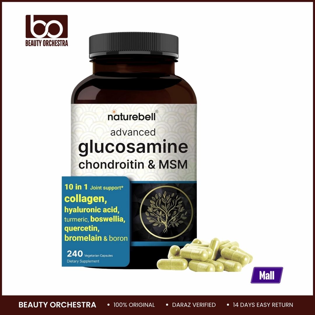 Picture of Naturebell Advanced Glucosamine Chondroitin MSM Supplement, 240 Capsules | 10-in-1 Joint Support Complex – with Hyaluronic Acid, Collagen, Turmeric, Boswellia, & More – Non-GMO