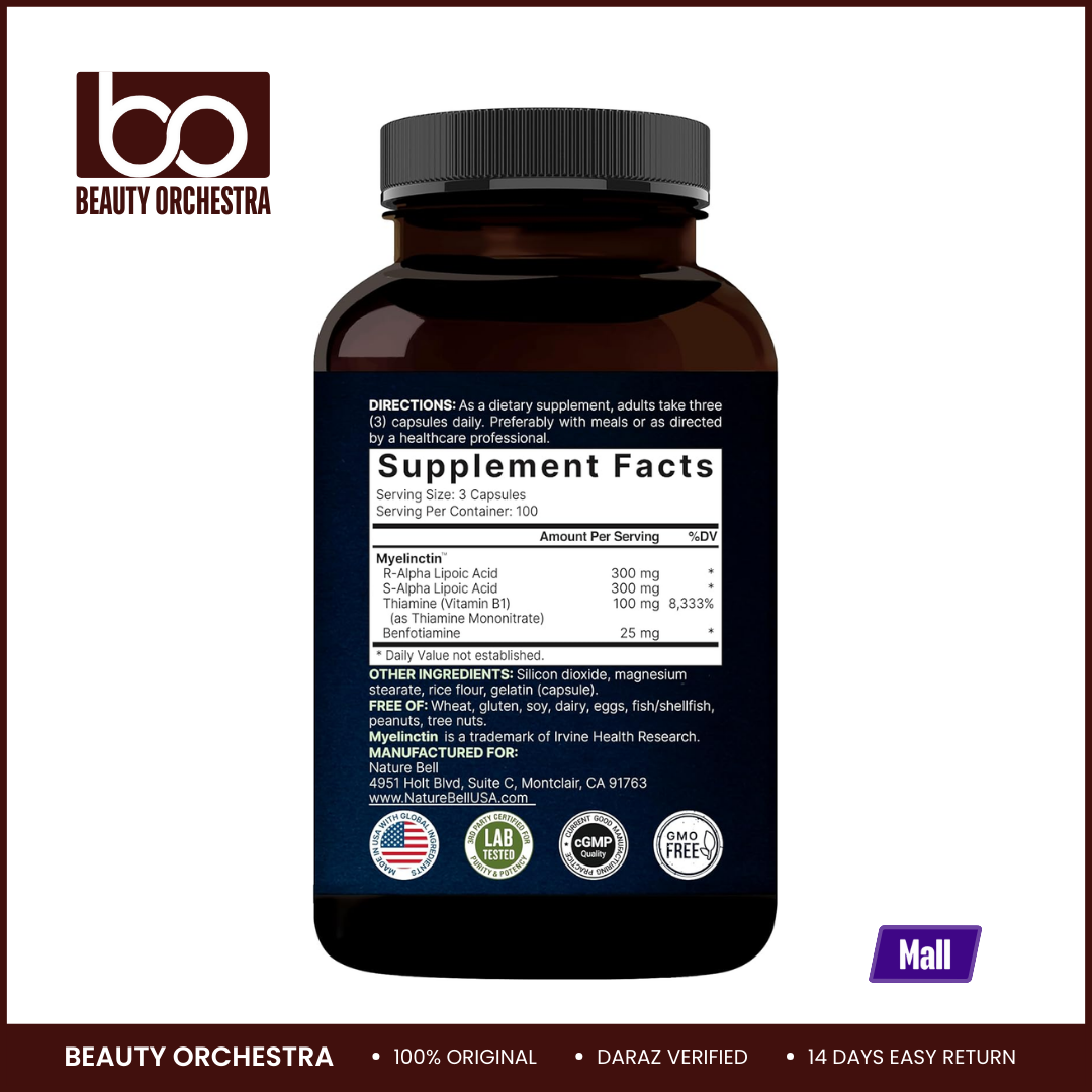 Picture of NatureBell Alpha Lipoic Acid 600 mg With Vitamin B1 Complex - 300 Capsules