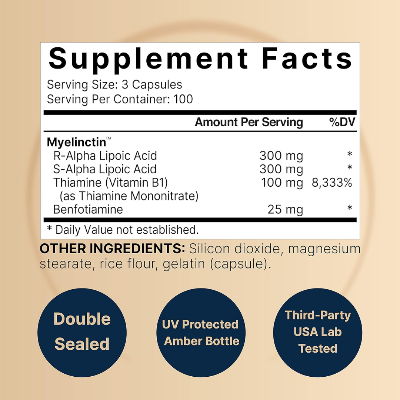 Picture of NatureBell Alpha Lipoic Acid 600 mg With Vitamin B1 Complex - 300 Capsules