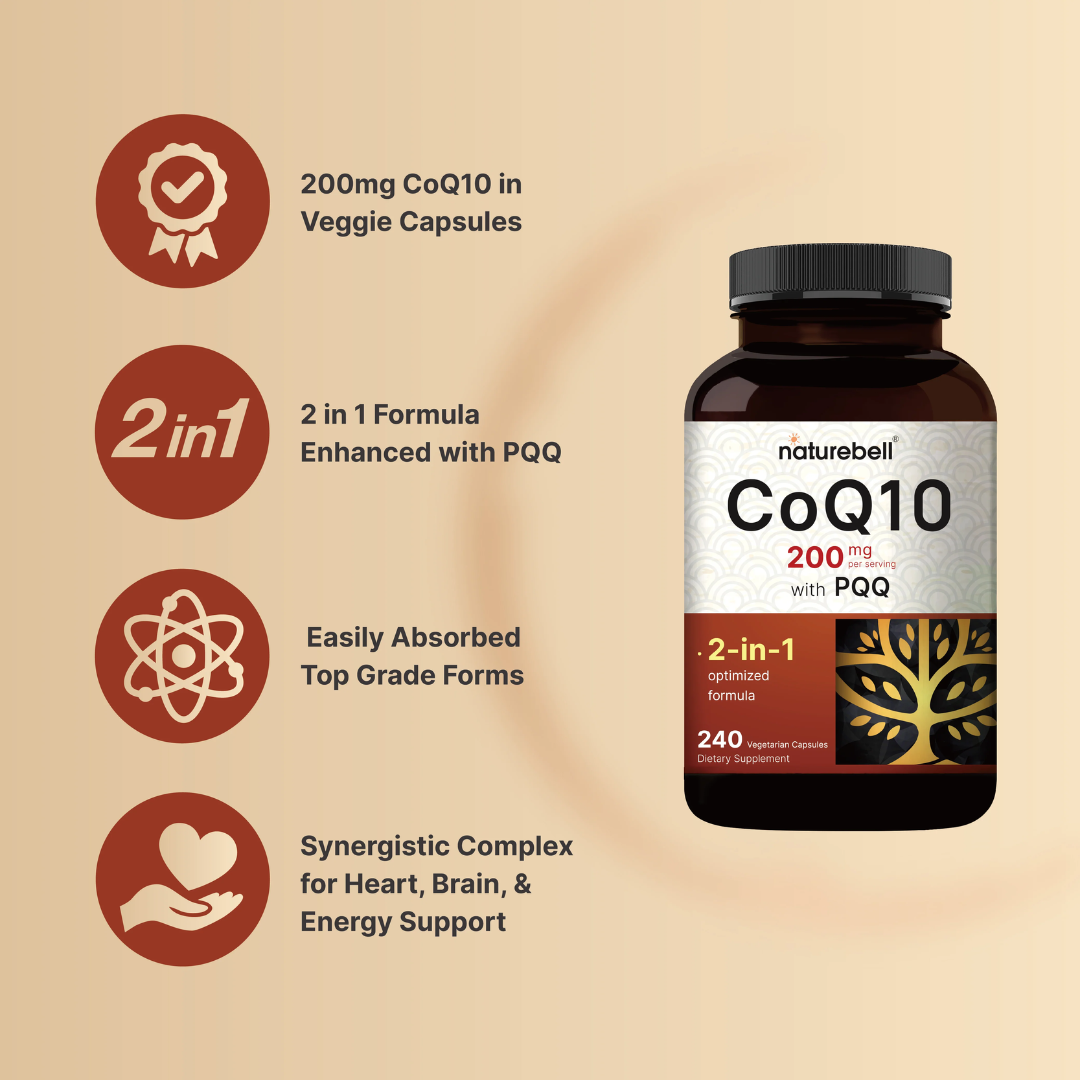 Picture of NatureBell CoQ10 200mg With PQQ - 240 Veggie Capsules