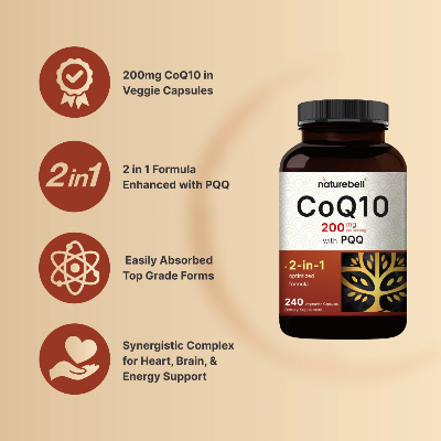 Picture of NatureBell CoQ10 200mg With PQQ - 240 Veggie Capsules