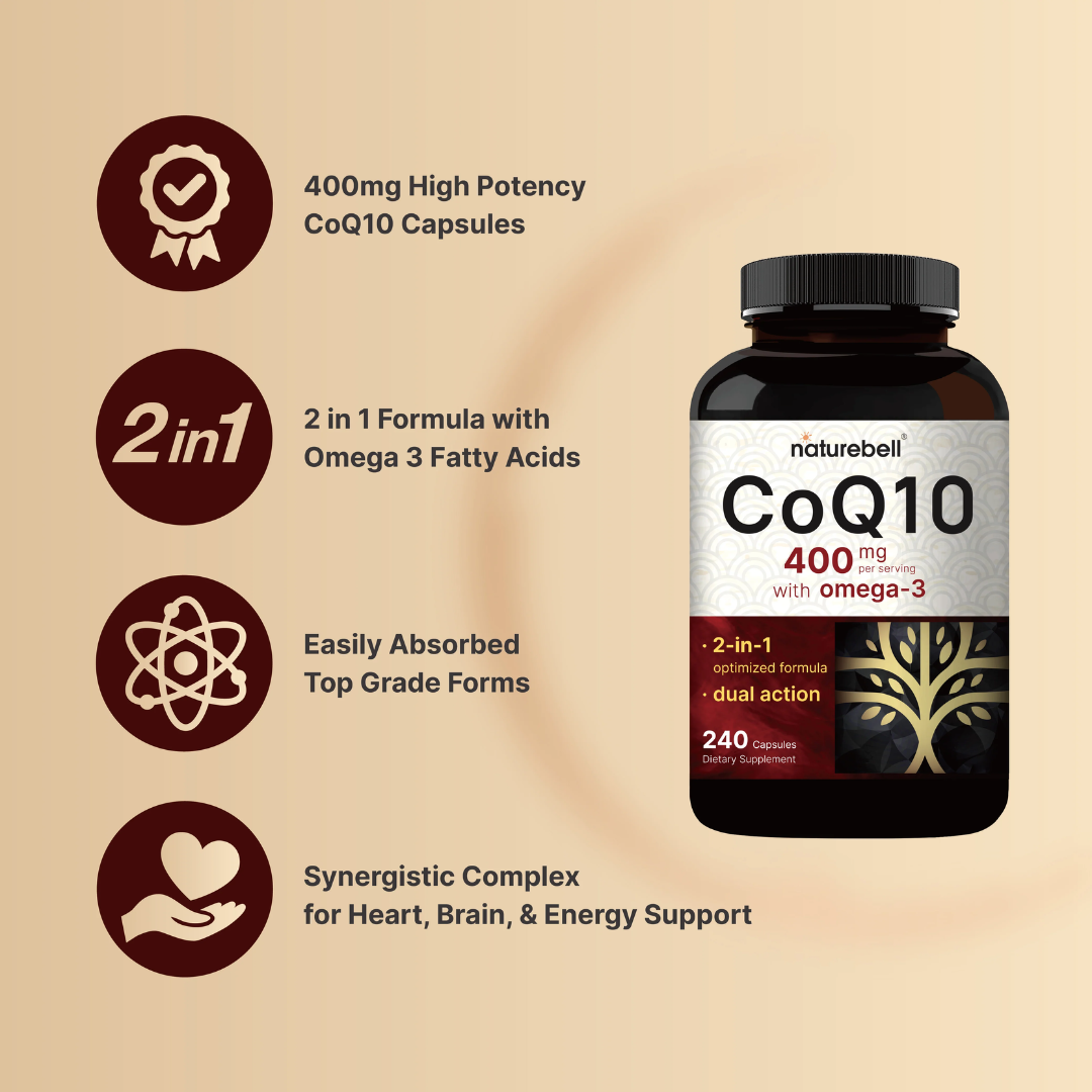 Picture of NatureBell CoQ10 400mg With Omega 3 - 240 Capsules