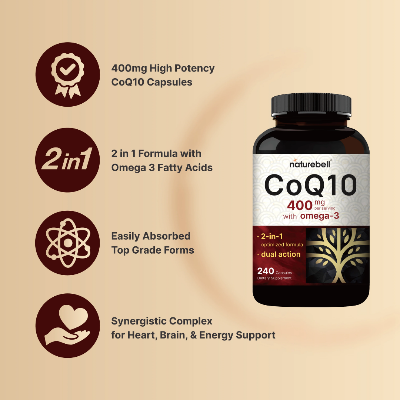 Picture of NatureBell CoQ10 400mg With Omega 3 - 240 Capsules