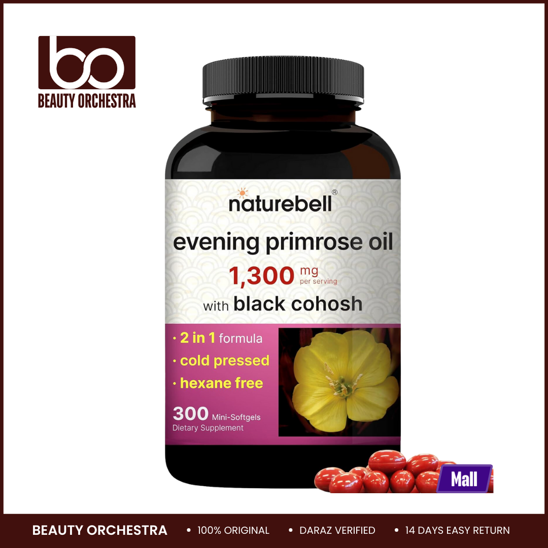 Picture of NatureBell Evening Primrose Oil With Black Cohosh 1300mg - 300 Mini-Softgels