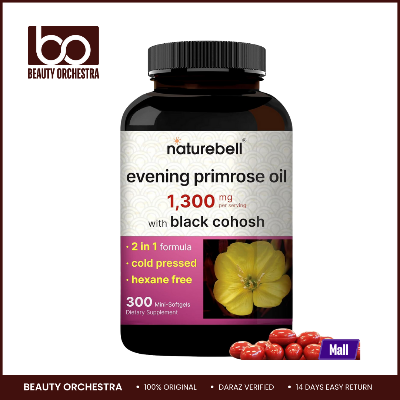 Picture of NatureBell Evening Primrose Oil With Black Cohosh 1300mg - 300 Mini-Softgels
