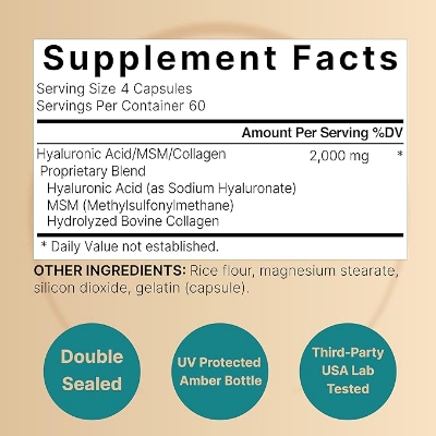 Picture of NatureBell Hyaluronic Acid Supplements 2,000 mg | 240 Capsules