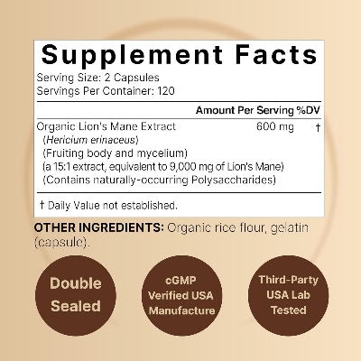 Picture of Naturebell Lions Mane Capsules 9,000mg 240 Capsules