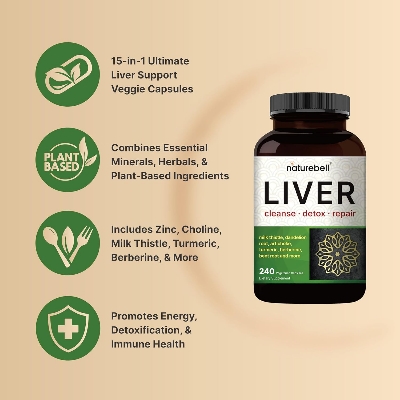 Picture of NatureBell Liver Cleanse Detox & Repair 240 Veggie Capsules