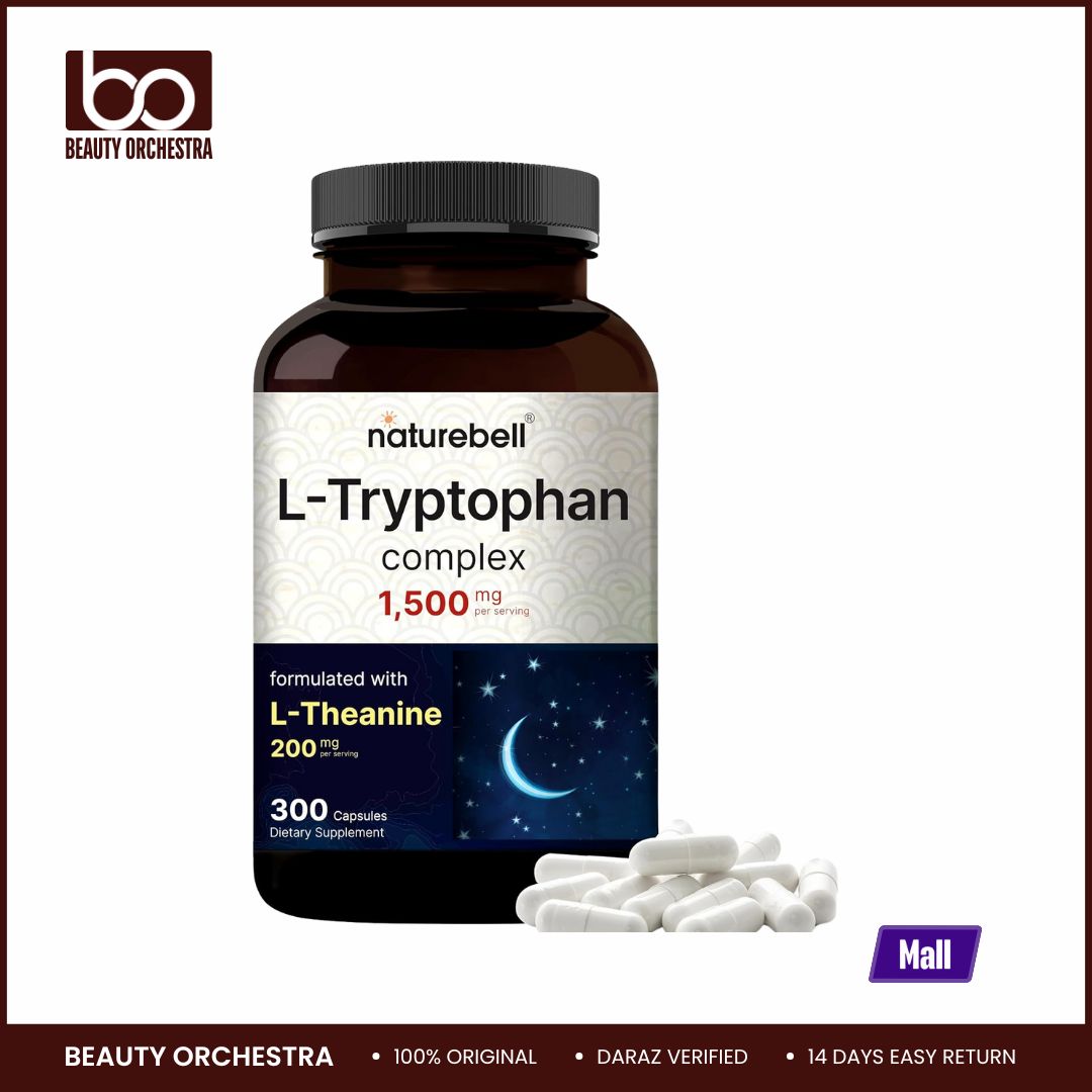 Picture of Naturebell L-Tryptophan 1500mg with L Theanine 200mg- 300 Capsules
