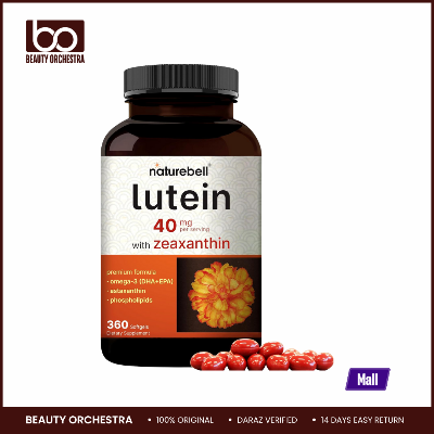 Picture of Naturebell Lutein 40mg + Zeaxanthin 1,600mcg, 360 Softgels 4-in-1 Formula with Astaxanthin, Omega-3 & Phospholipids | Marigold Flower Extract Supports Eye, Brain & Vision Health