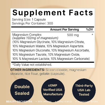 Picture of NatureBell Magnesium Complex Supplement 500mg - 300 Capsules (Expiry Date - 03/2026)