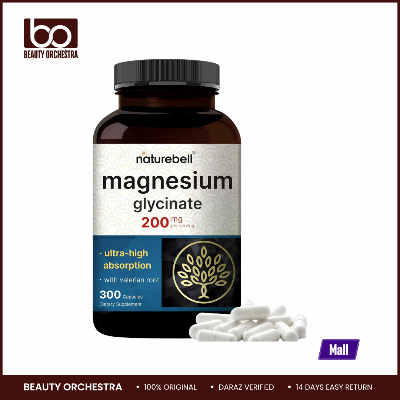 Picture of Naturebell Magnesium Glycinate 200mg for Sleep, with Valerian Root 300 Capsules