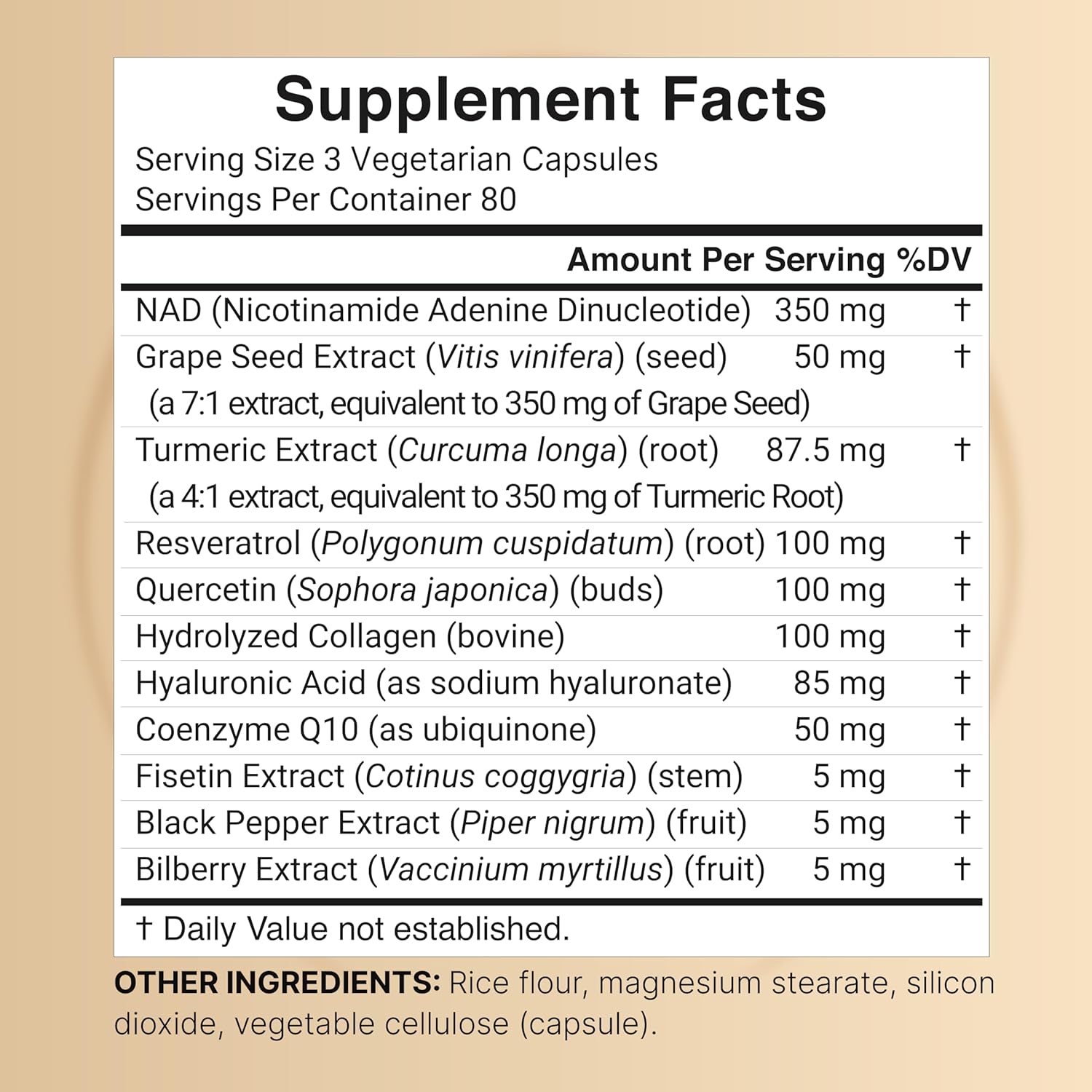 Picture of NatureBell NAD+ 1,500mg Per Serving 240 Veggie Capsules