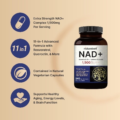 Picture of NatureBell NAD+ 1,500mg Per Serving 240 Veggie Capsules