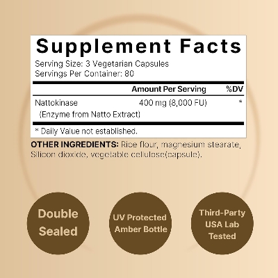 Picture of NatureBell Nattokinase Supplement 8,000 FU Per Serving 240 Veggie Capsules