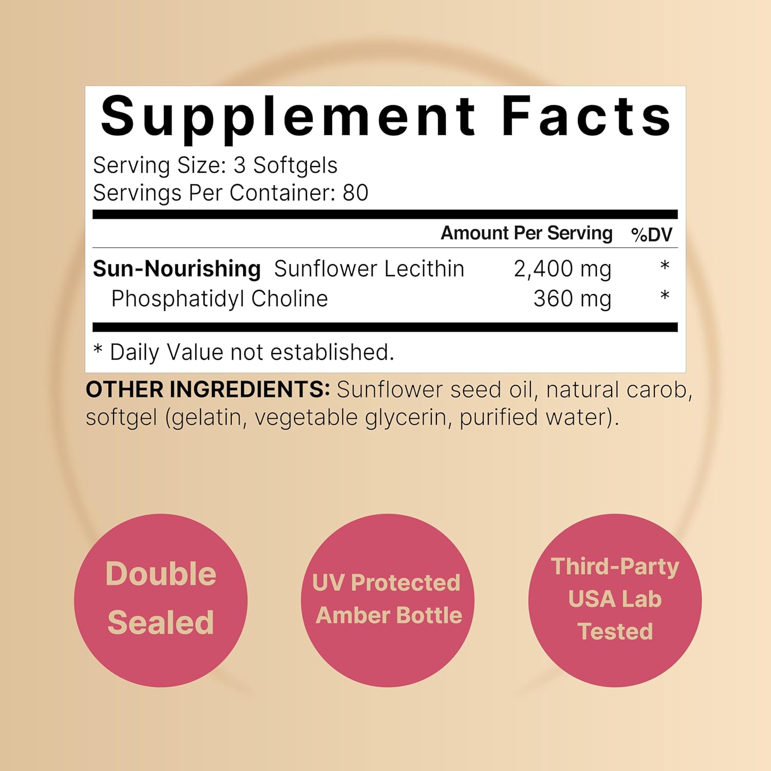 Picture of NatureBell Sunflower Lecithin 2,400mg 240 Softgels