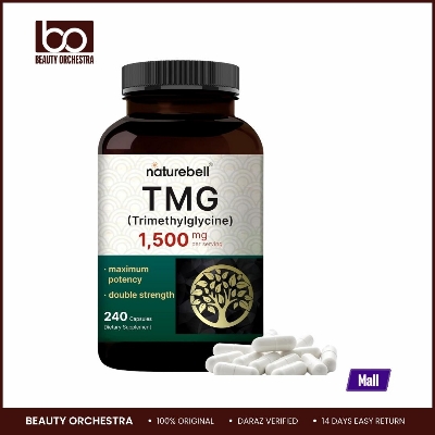 Picture of NatureBell TMG Supplements 1,500mg 240 Capsules | Max Strength Betaine Anhydrous Trimethyl glycine – Supports Healthy Homocysteine Balance Heart & Liver Health – Non-GMO, Gluten Free