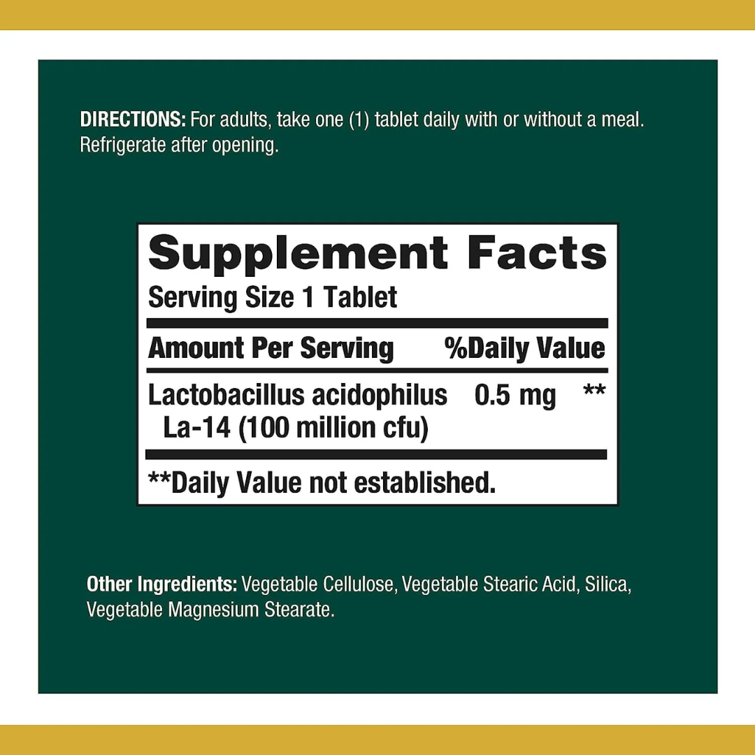 Picture of Nature's Bounty Acidophilus Probiotic - 100 Tablets