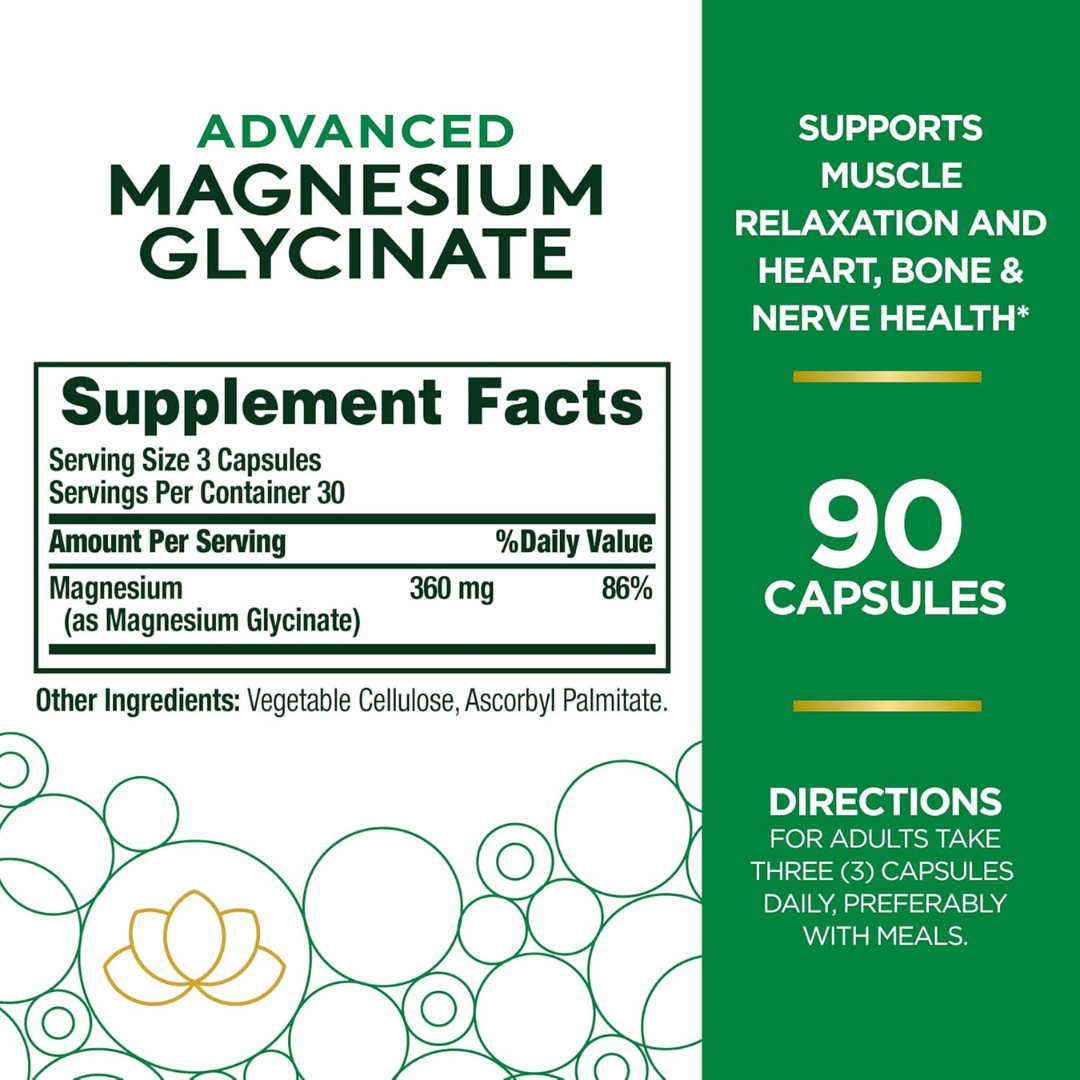 Picture of Nature's Bounty Advanced Magnesium Glycinate 360 mg  - 90 Capsules