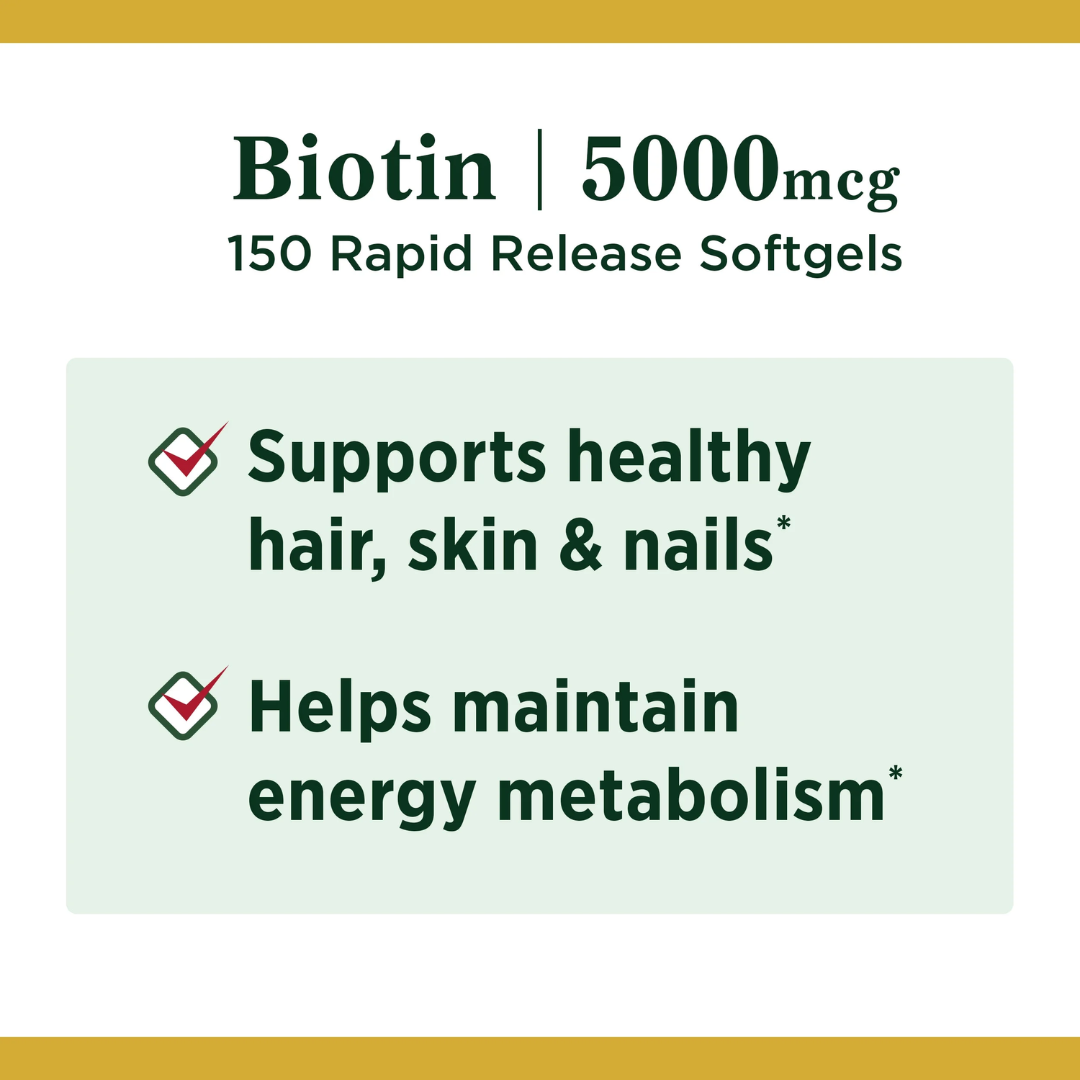 Picture of Nature's Bounty Biotin 5000mcg  - 150 Softgels