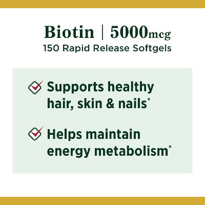 Picture of Nature's Bounty Biotin 5000mcg  - 150 Softgels