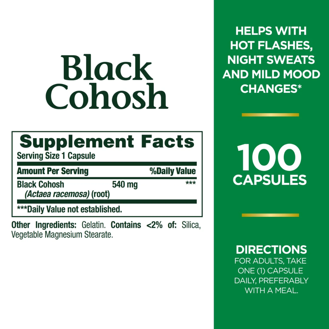 Picture of Nature's Bounty Black Cohosh 540 mg - 100 Capsules