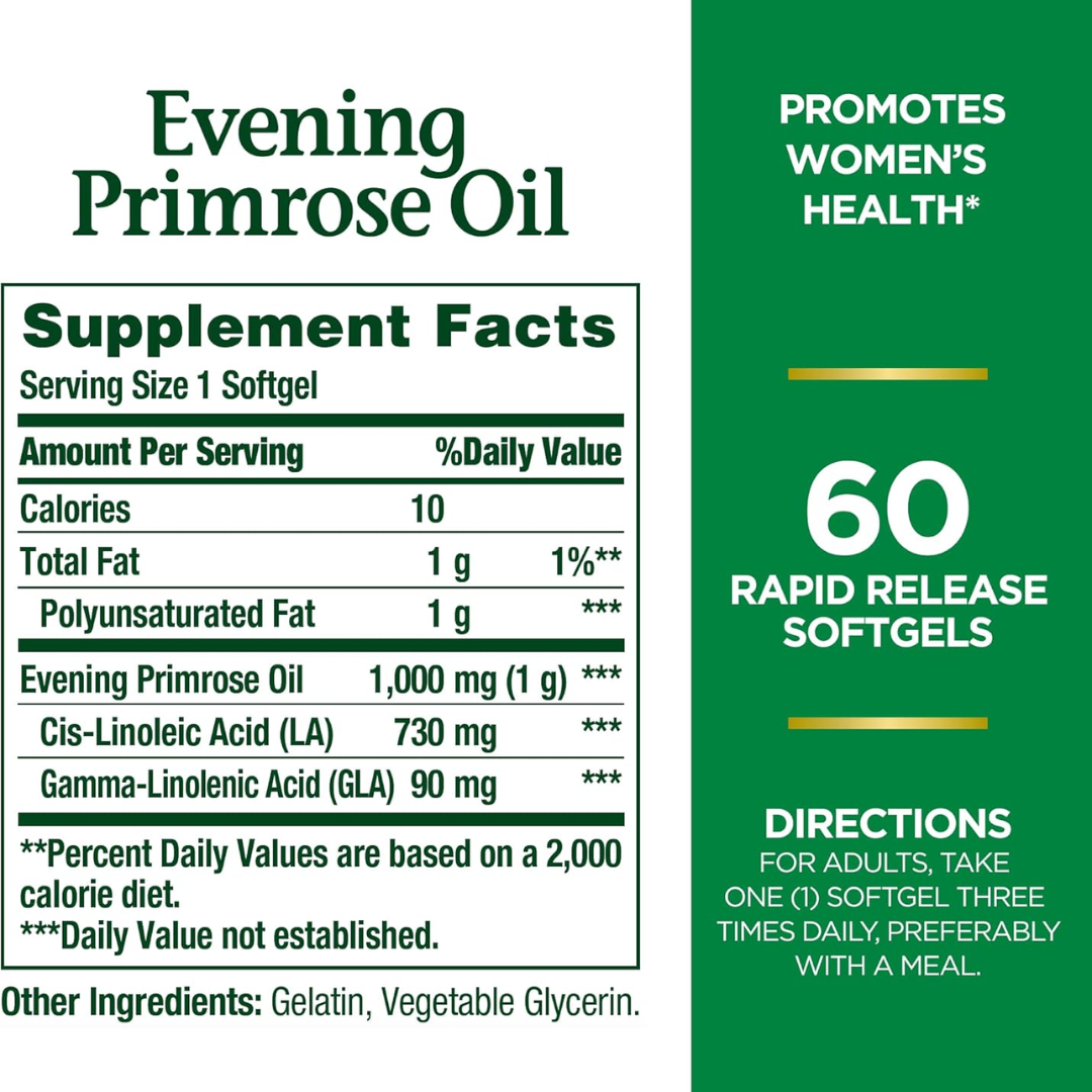 Picture of Nature's Bounty Evening Primrose Oil 1000mg - 60 Softgels