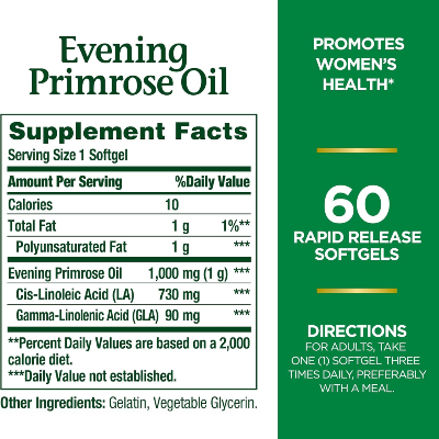 Picture of Nature's Bounty Evening Primrose Oil 1000mg - 60 Softgels