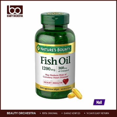 Picture of Nature's Bounty Fish Oil Supports Heart Health 1200 Mg 360 Mg Omega-3 Rapid Release Softgels 200 Softgels