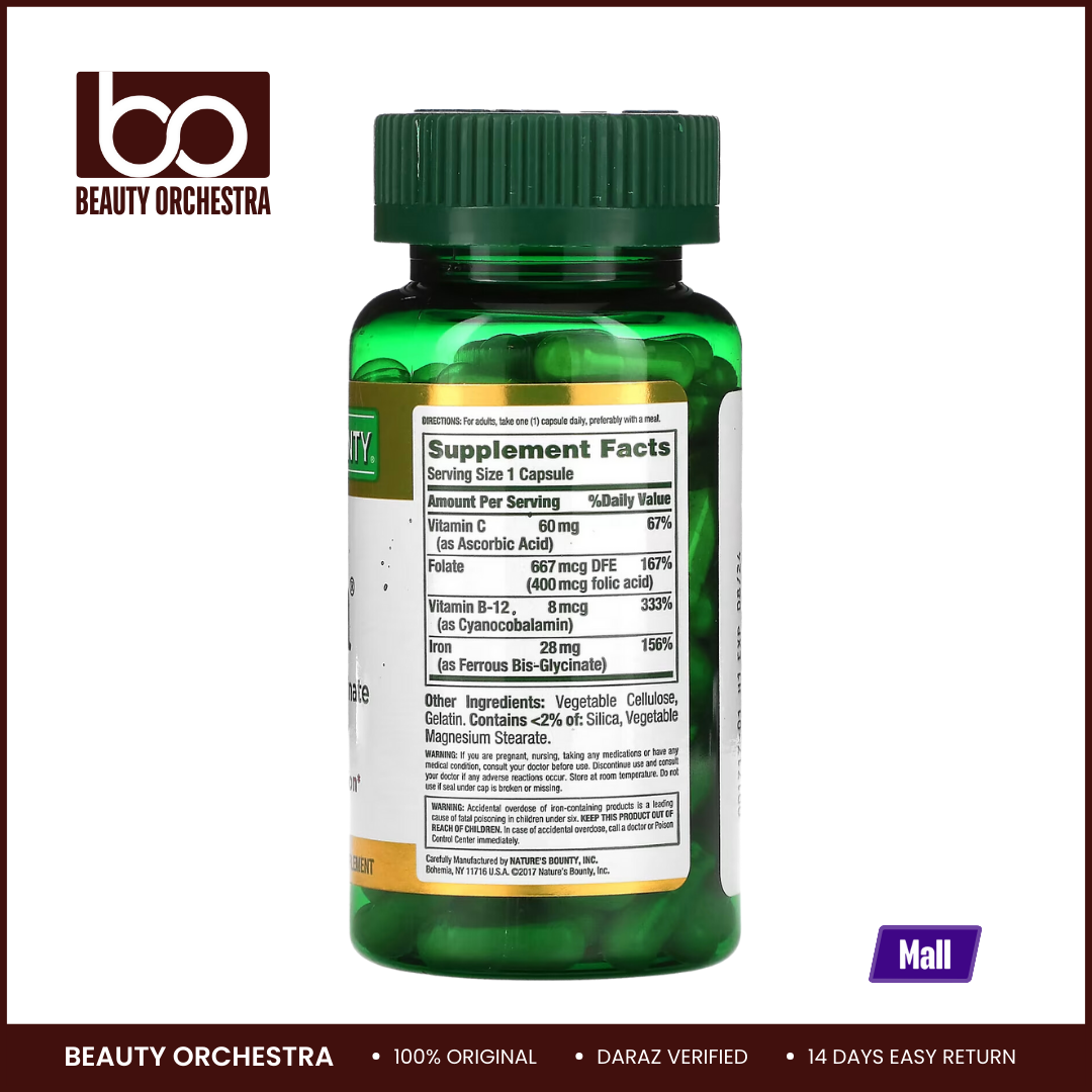 Picture of Nature's Bounty Gentle Iron 28mg - 90 Capsules