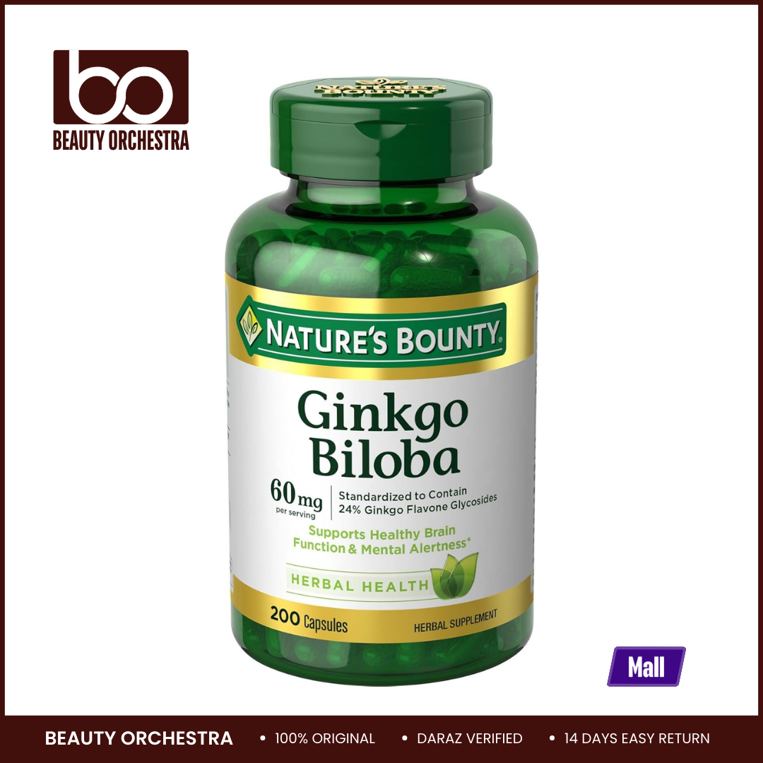 Picture of Nature's Bounty Ginkgo Biloba 60mg - 200 Capsules