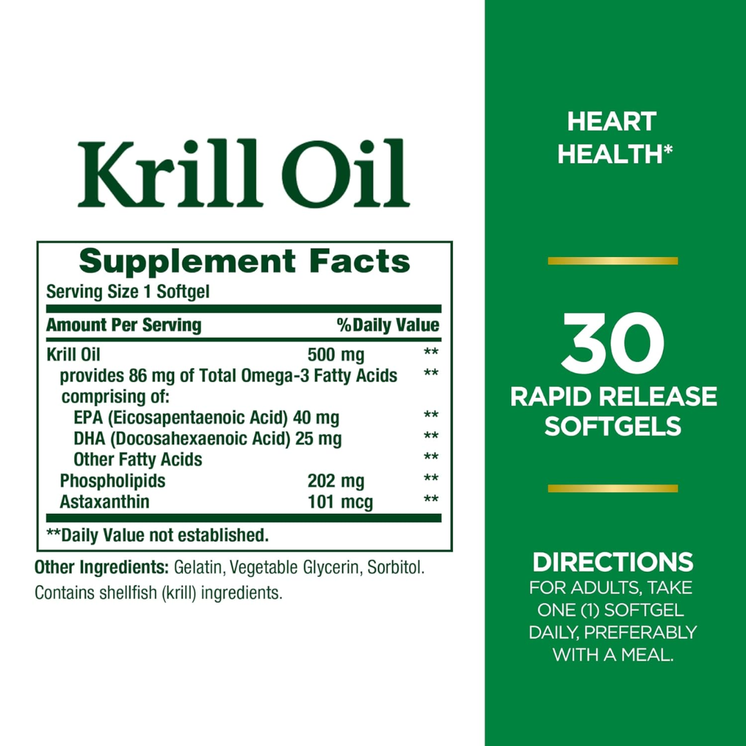 Picture of Nature's Bounty Krill Oil 500mg - 30 Softgels