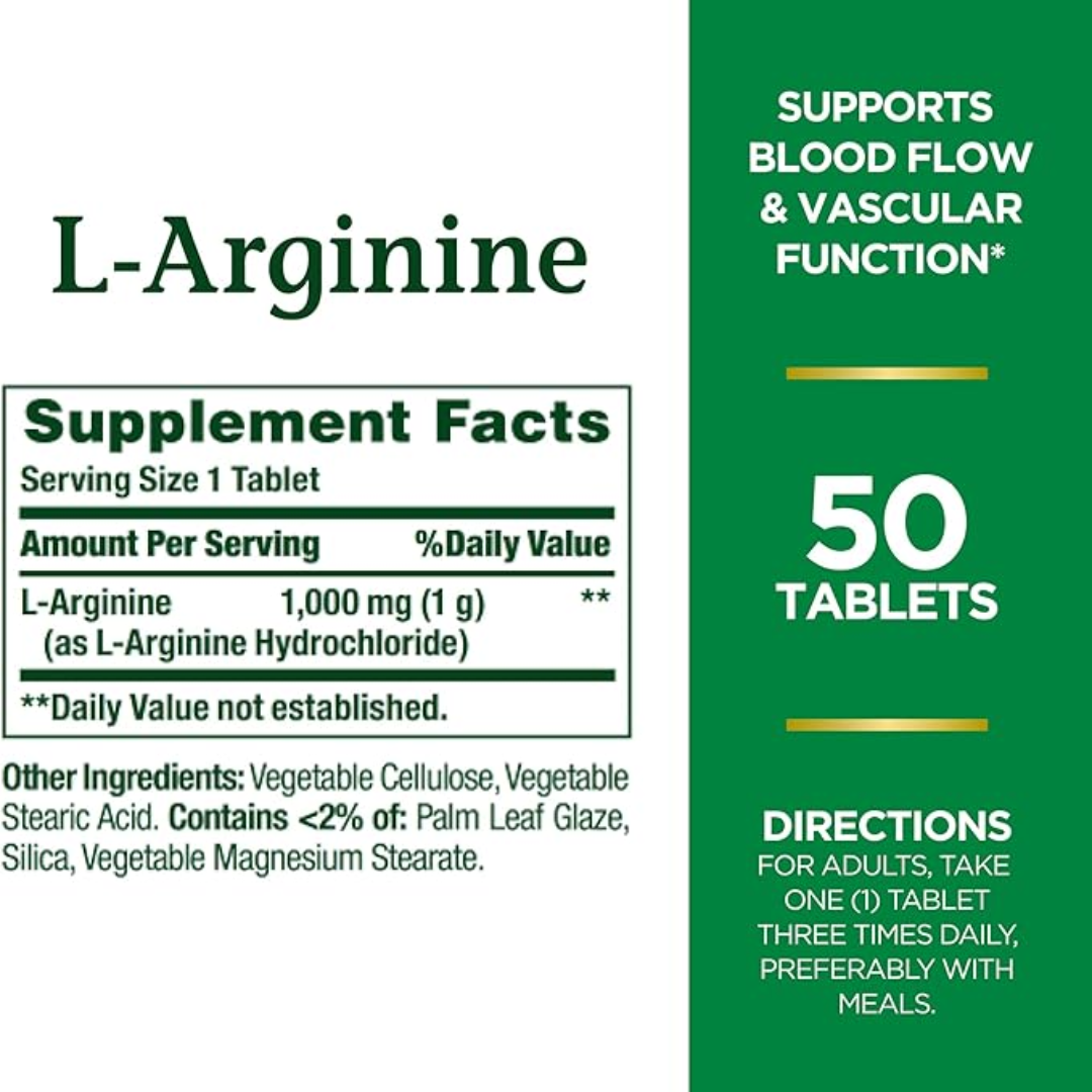 Picture of Nature's Bounty L-Arginine 1000 mg - 50 Tablets