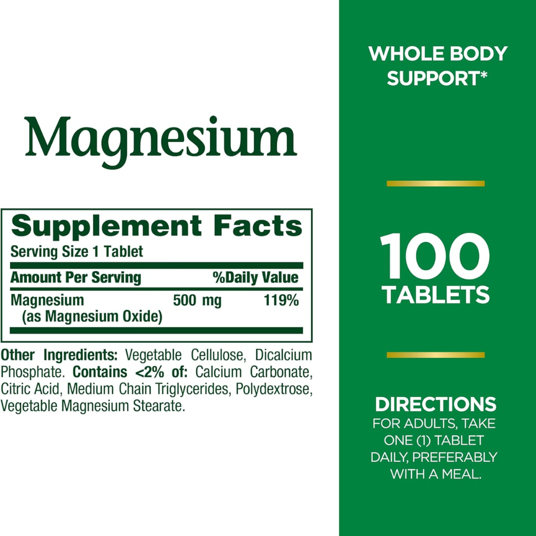 Picture of Nature's Bounty Magnesium 500 mg - 100 Tablets