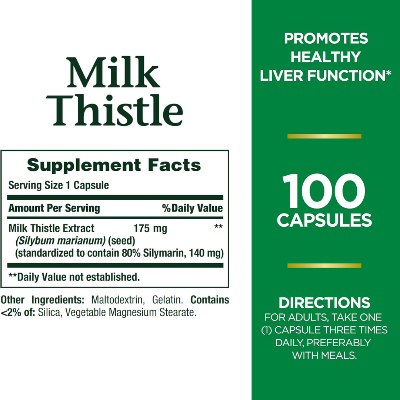 Picture of Nature's Bounty Milk Thistle 175mg - 100 Capsules