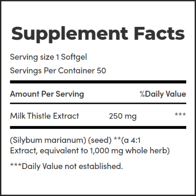 Picture of Nature's Bounty Milk Thistle Extract 1000mg - 50 Softgels