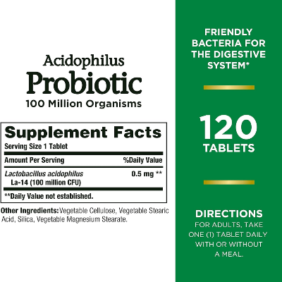 Picture of Nature's Bounty Probiotic Acidophilus - 120 Tablets
