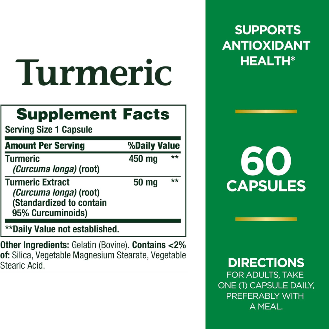 Picture of Nature's Bounty Turmeric 450mg  - 60 Capsules