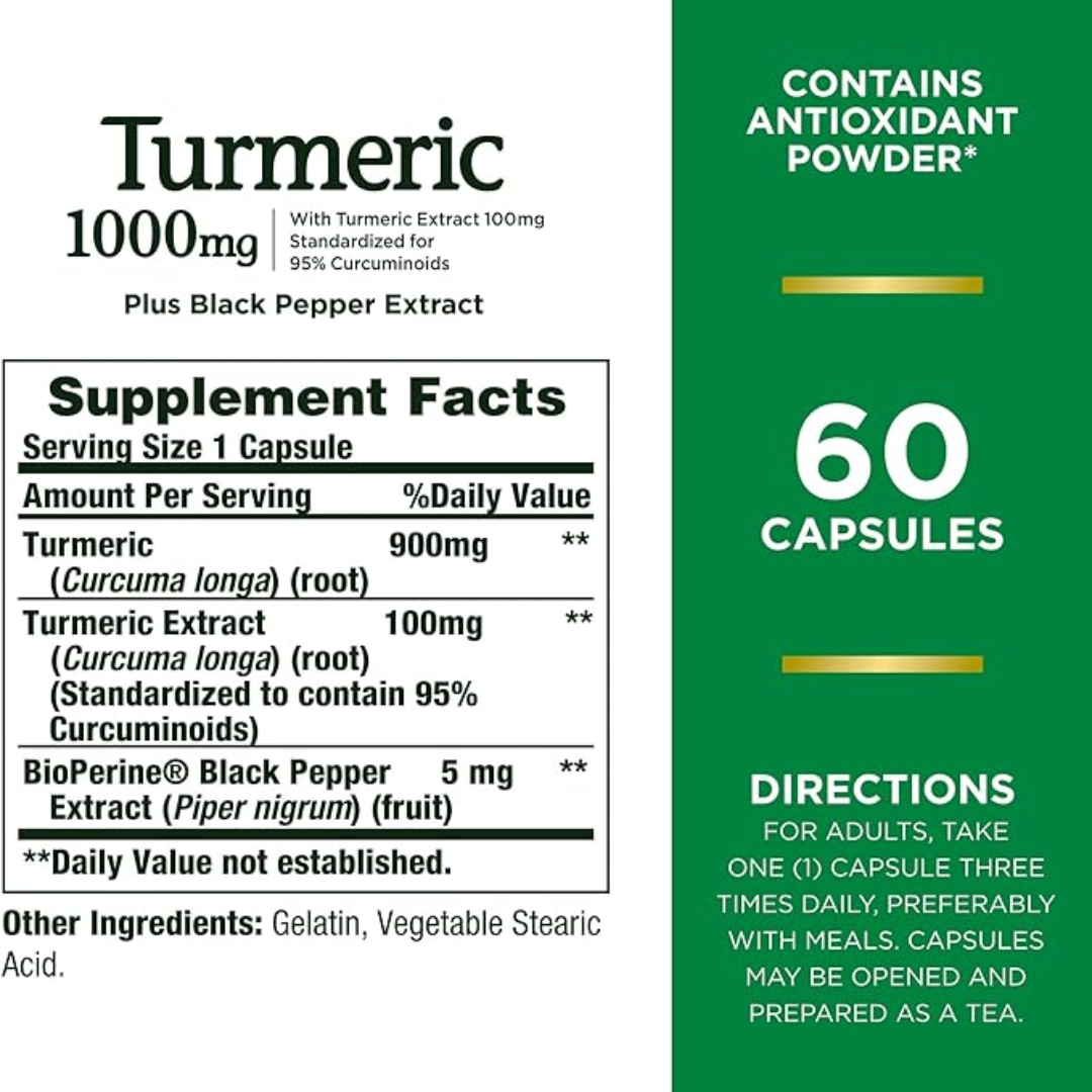 Picture of Nature's Bounty Turmeric With Black Pepper Extract 1000mg - 60 Capsules