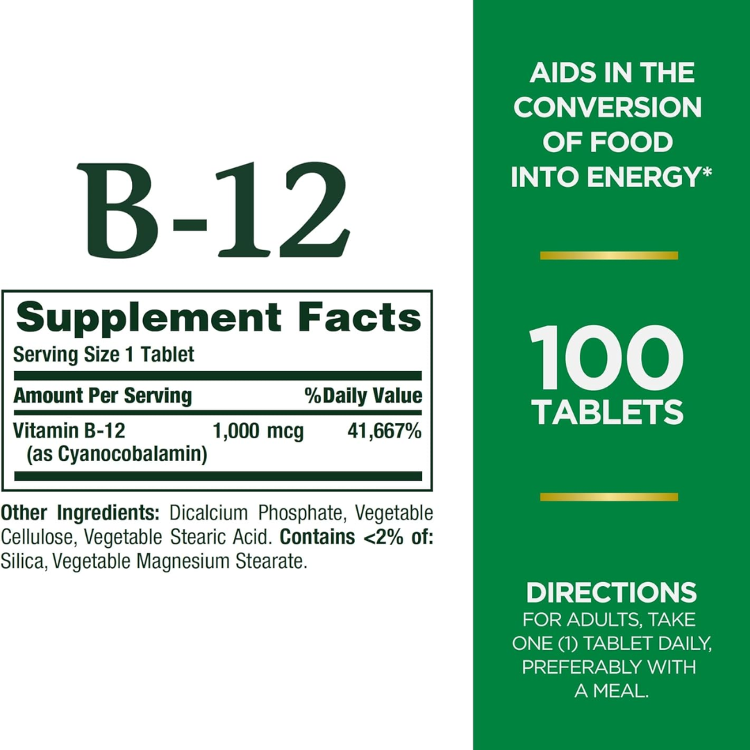 Picture of Nature's Bounty Vitamin B12 1000mcg - 100 Tablets